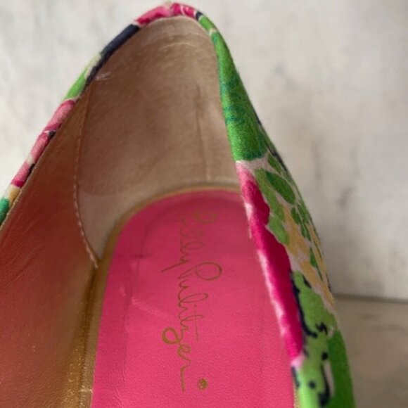 LILLY PULITZER Resort Chic Wedge Mini Getaway Garden Peep Toe Espadrille… - Picture 11 of 16